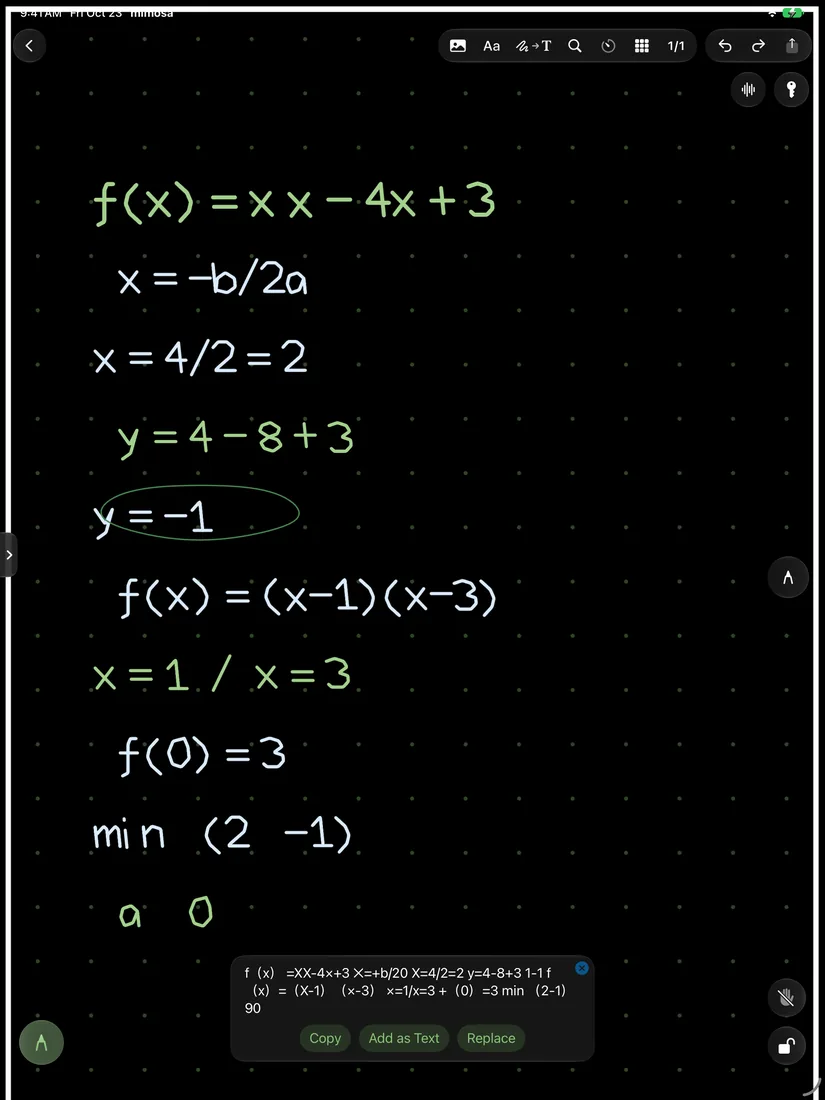 Handwriting to text.