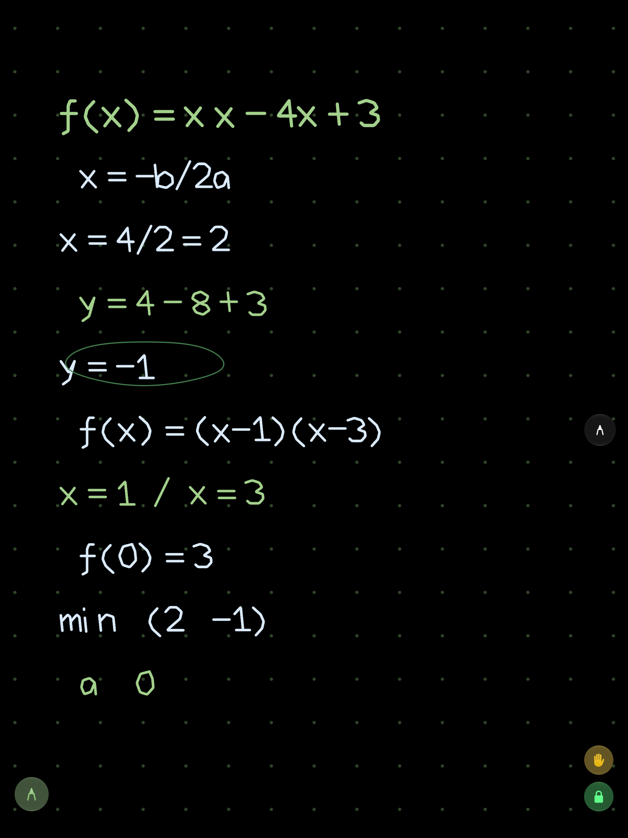 Colorful handwritten mathematics notes on MimoBoard